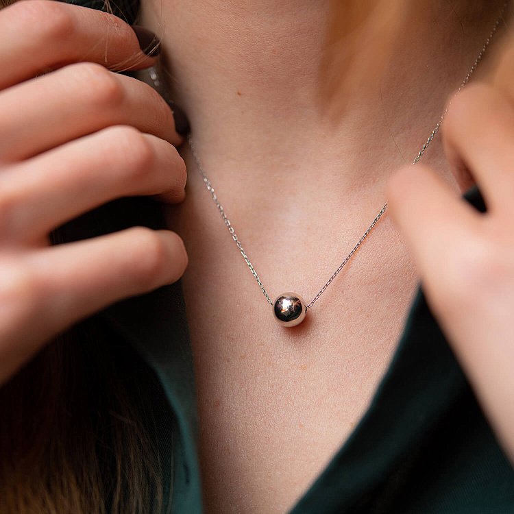 Срібне кольє "Кулька" (9 мм) 181200 від ювелірного магазину Онікс - 8