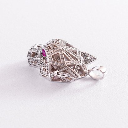 Золотая подвеска "Пантера" с фианитами п03649 №5