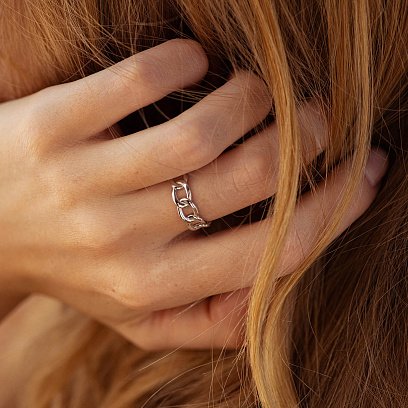 Кольцо "Цепочка" в серебре OR133810 №4