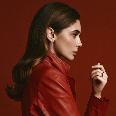 Золоті сережки - пусети з різнокольоровими сапфірами сб0448nl №3