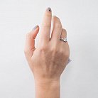 Срібний перстень з фіанітами (родій) 111358 от ювелирного магазина Оникс - 1