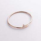 Золотой браслет "Гвоздь" с фианитами б05819 от ювелирного магазина Оникс - 1