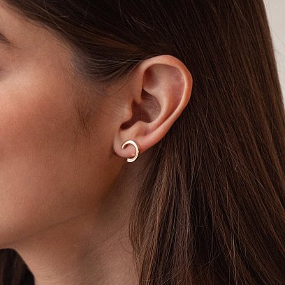 Сережки - пусети "Мерилін" у жовтому золоті с08178 №6