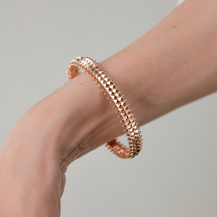 Жорсткий браслет "Pauline" у червоному золоті б05525 від ювелірного магазину Онікс - 3