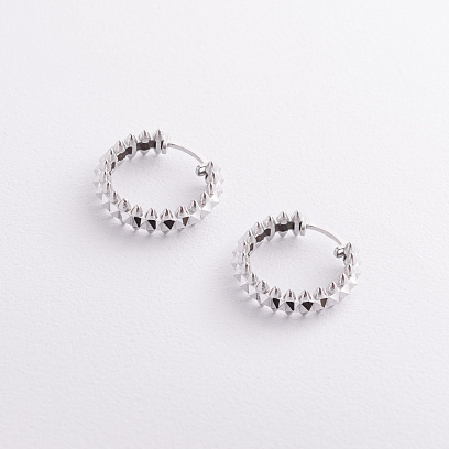 Сережки - кільця в білому золоті с09548 №2