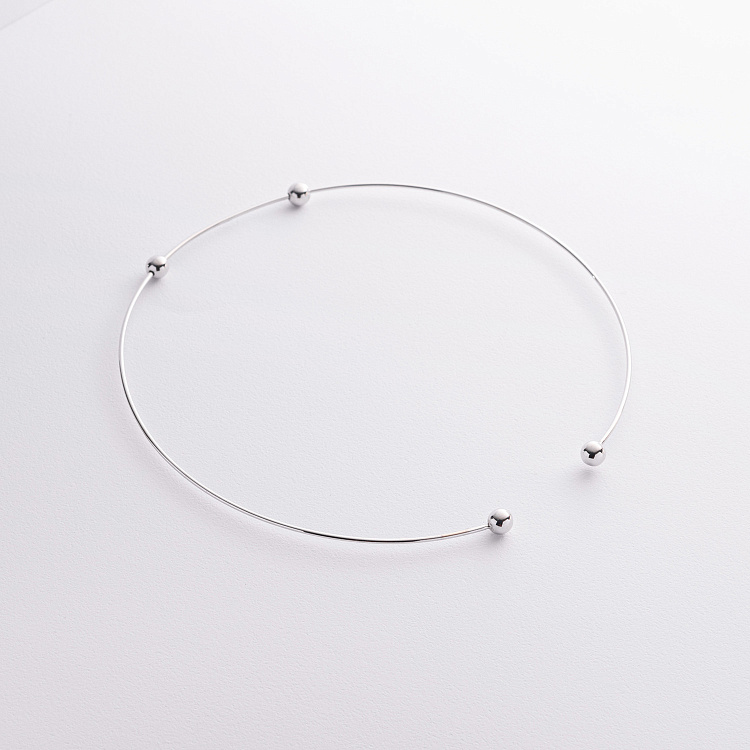 Кольє - чокер "Emilia" (біле золото) з кульками кол02616 від ювелірного магазину Онікс - 2