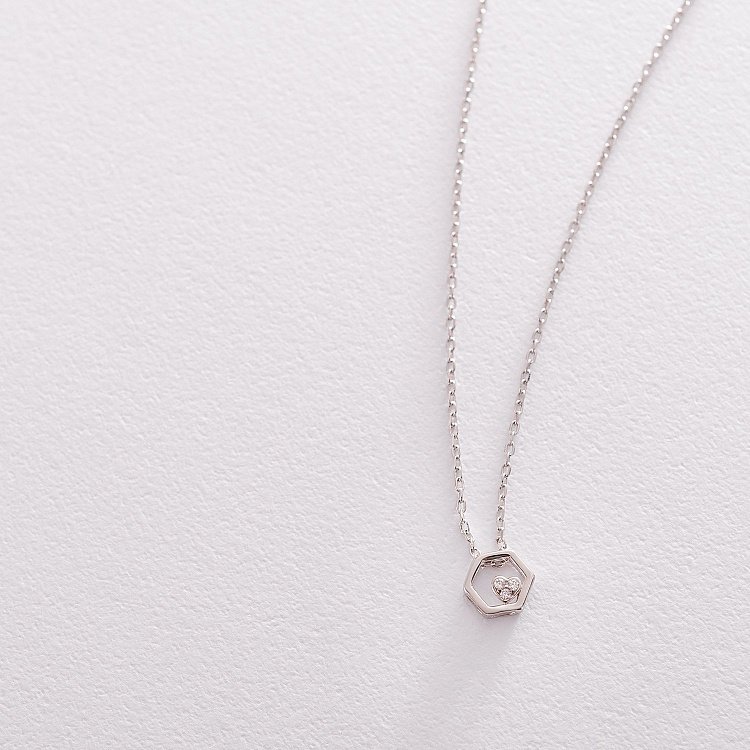 Серебряное колье "Геометрия" 18883 от ювелирного магазина Оникс