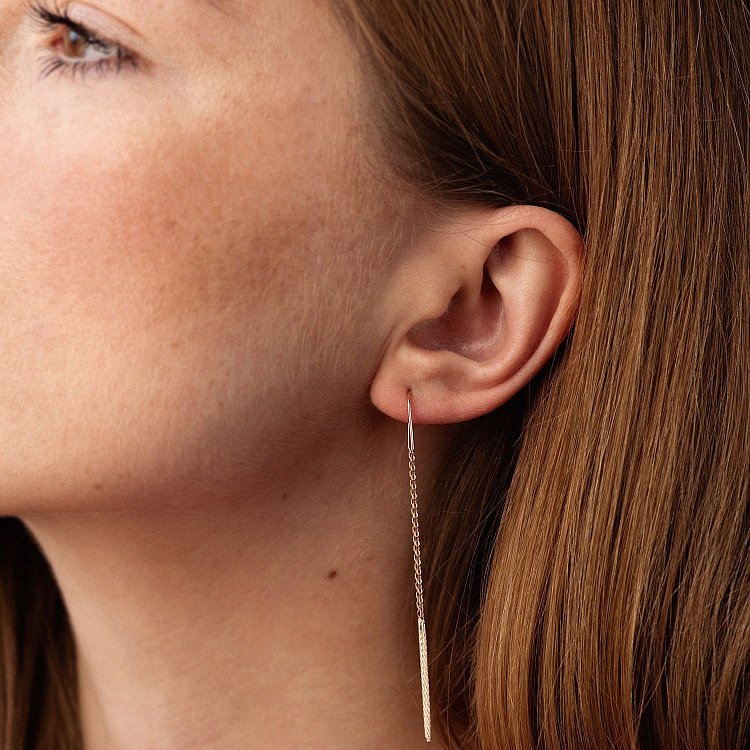 Золоті сережки - протяжки с06700 від ювелірного магазину Онікс - 7