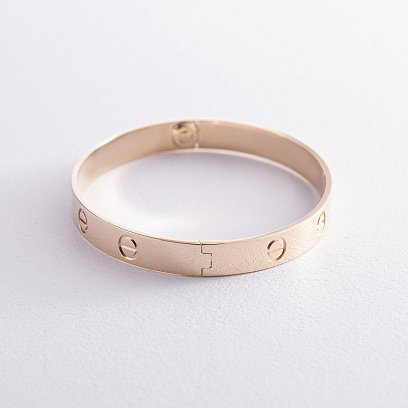 Жесткий браслет "Love" из желтого золота (0.6 см) б04065 №2