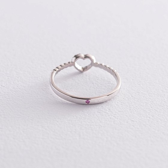 Золотое кольцо "Сердечко" с бриллиантами 101-10028b №3