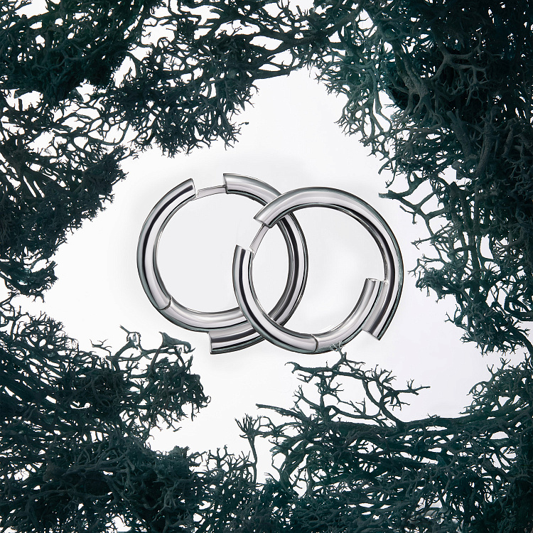 Серьги - кольца "Wendy" в серебре 7335 от ювелирного магазина Оникс - 5
