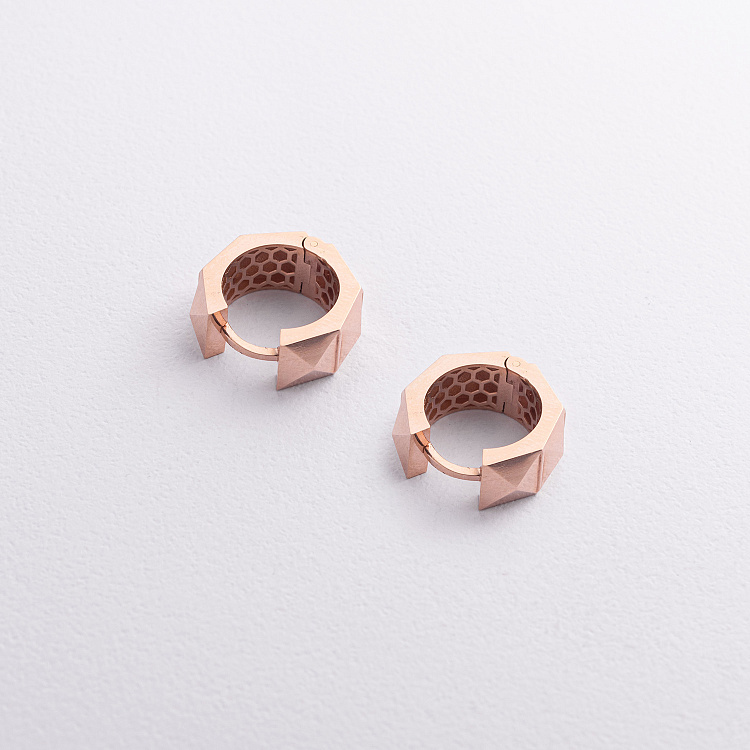 Сережки - кільця "Claire" у червоному золоті с09380 від ювелірного магазину Онікс - 2