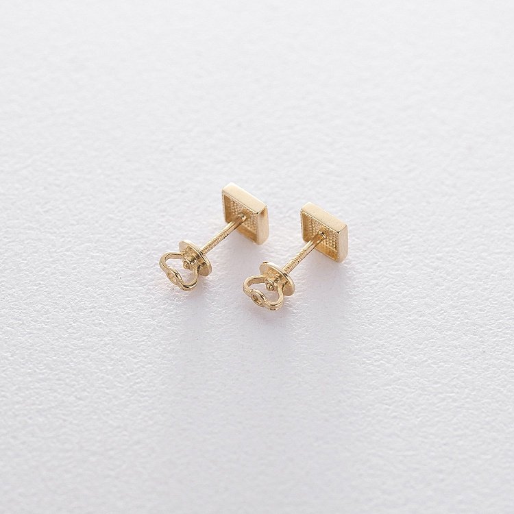 Золоті сережки-пусети "Квадратики" с06194 від ювелірного магазину Онікс - 1