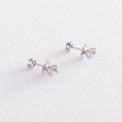 Золотые серьги - пусеты с бриллиантами сб0353y №3