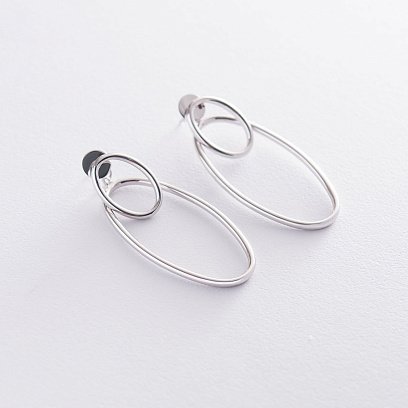 Золотые серьги - джекеты "Самобытность" с06756