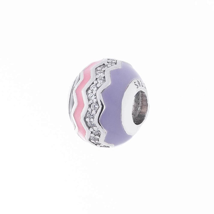 Срібний шарм (емаль, фіаніти) 132530 від ювелірного магазину Онікс - 1