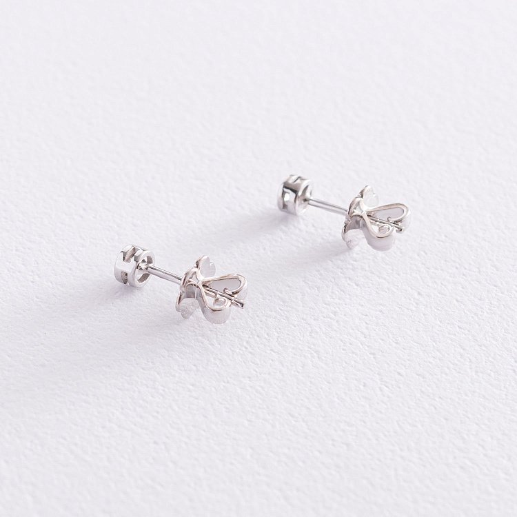 Золотые серьги - пусеты с бриллиантами сб0353y от ювелирного магазина Оникс - 2