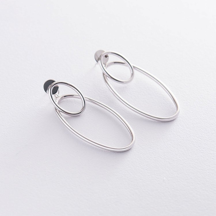 Золотые серьги - джекеты "Самобытность" с06756 от ювелирного магазина Оникс