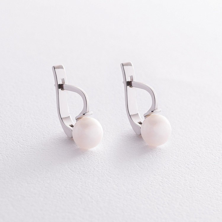 Срібні сережки з перлами OR123810 від ювелірного магазину Онікс