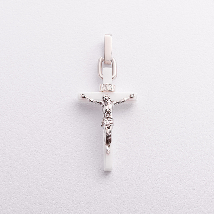 Крестик "Распятие. INRI" (керамика, серебро) 1785б от ювелирного магазина Оникс - 2
