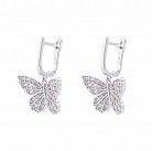 Серебряные серьги "Бабочки"с фианитами 122248 от ювелирного магазина Оникс - 1