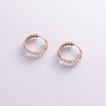 Серьги - кольца в красном золоте с09031 №5
