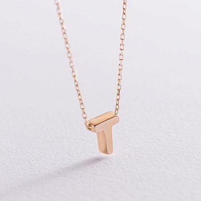 Кольє з буквою "Т" в жовтому золоті кол01164Т №2