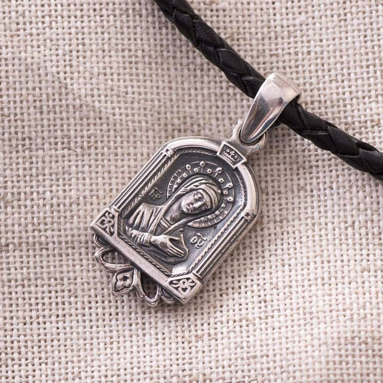 Серебряная ладанка с Божьей Матерью 131223 от ювелирного магазина Оникс - 2