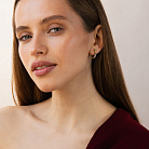 Золотые серьги с дорожкой разноцветных натуральных камней с09721 от ювелирного магазина Оникс - 1