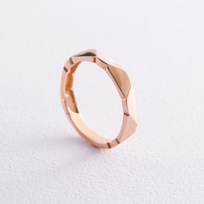 Кольцо "Грани" в красном золоте к07085 №3