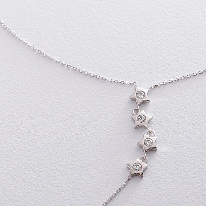Золоте кольє "Зірочки" з фіанітами кол01516 №3
