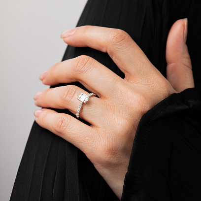 Золотое кольцо с бриллиантами кб0691ri №2