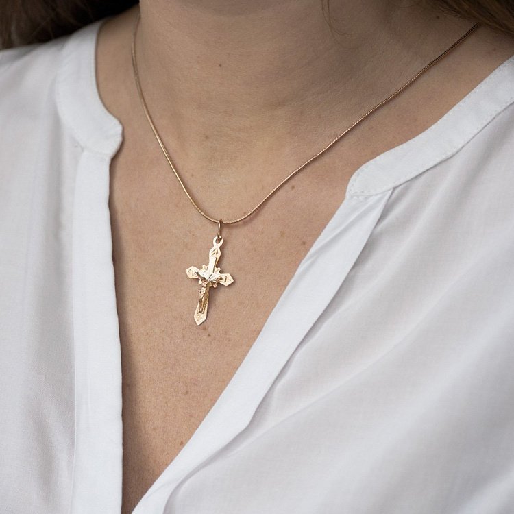 Золотий хрестик п02440 від ювелірного магазину Онікс - 2