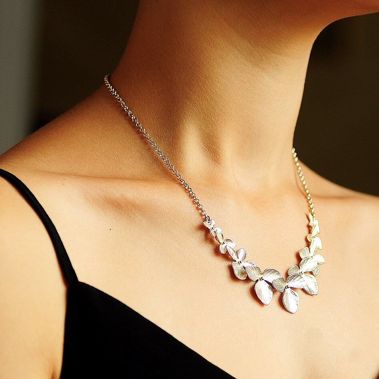 Срібне кольє "Квіточки" 18011 від ювелірного магазину Онікс - 7