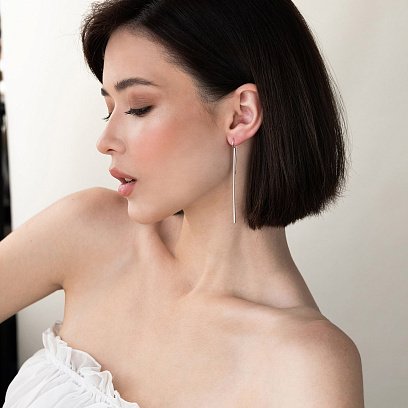 Срібні сережки "Мить" 122693 №4