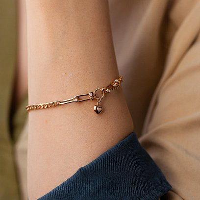 Золотий браслет "Сердечко" б05065 №2