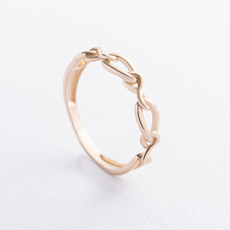 Каблучка "Нескінченність" у жовтому золоті к08501 від ювелірного магазину Онікс