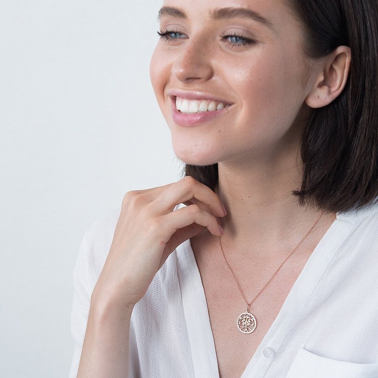 Золотий кулон "Дерево життя" (фіаніти) п03012 від ювелірного магазину Онікс - 1