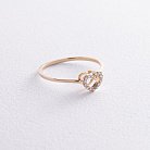 Кольцо "Сердечко" с бриллиантами (желтое золото) кб0509z от ювелирного магазина Оникс - 2