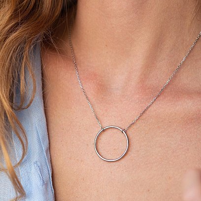 Срібне кольє "Великий кругообіг" (2.5 см) 181044 №13