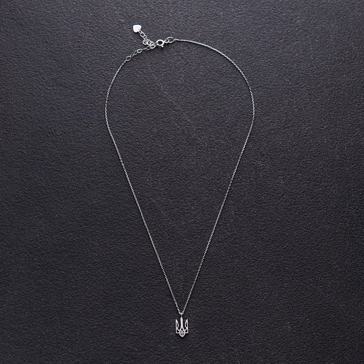 Кольє "Герб України - Тризуб" у білому золоті (маленький) кол02331 від ювелірного магазину Онікс - 4