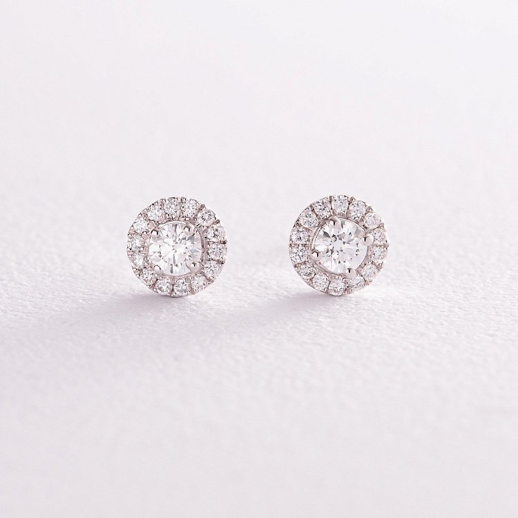 Золоті сережки - пусети з діамантами сб0415cha від ювелірного магазину Онікс