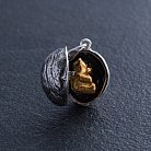 Серебряная подвеска "Мишка в орешке" ручной работы 133141 от ювелирного магазина Оникс - 3