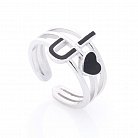 Срібний перстень "Серце" (емаль) 112083 от ювелирного магазина Оникс