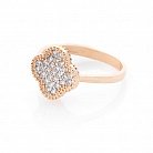 Золотое кольцо "Клевер с фианитами" к05692 от ювелирного магазина Оникс - 2
