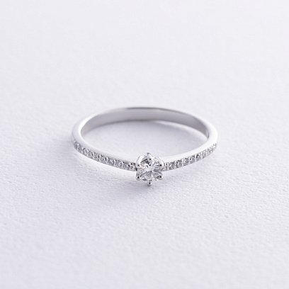 Заручальна каблучка з діамантами (біле золото) 234741121 №3