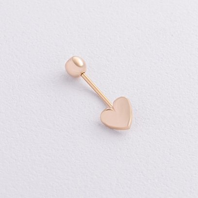 Золотий пірсинг у пупок "Сердечко" (фіаніт) пир00273