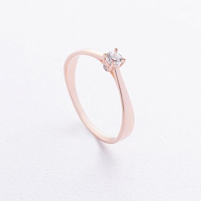 Заручальна золота каблучка з фіанітом к08225