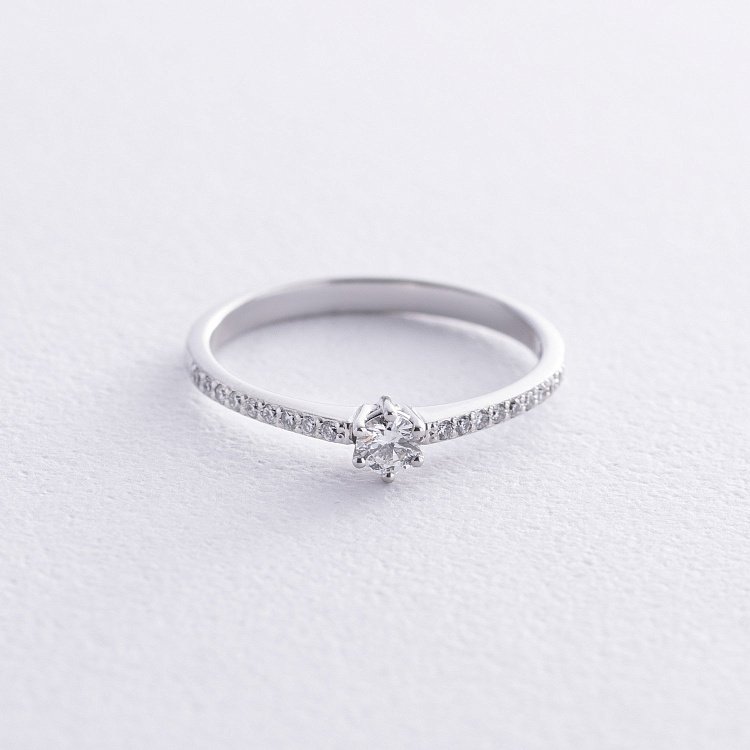 Заручальна каблучка з діамантами (біле золото) 234741121 від ювелірного магазину Онікс - 2