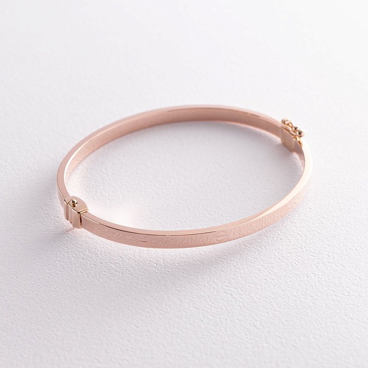 Жорсткий браслет Love з червоного золота б02244 від ювелірного магазину Онікс - 9